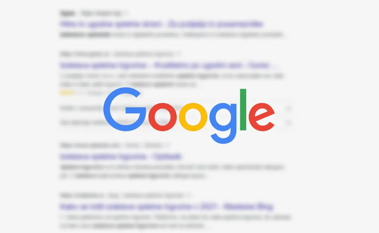 Zakaj me ni na Googlu - Google logo in rezultati iskanja