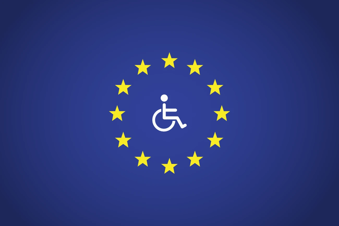 Evropska zastava z znakom za invalide